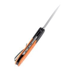 KANSEPT Reverie | Siyah ve Turuncu G10 Sap | Siyah Taş Yıkama 154CM Çelik Çakı | T2025B3