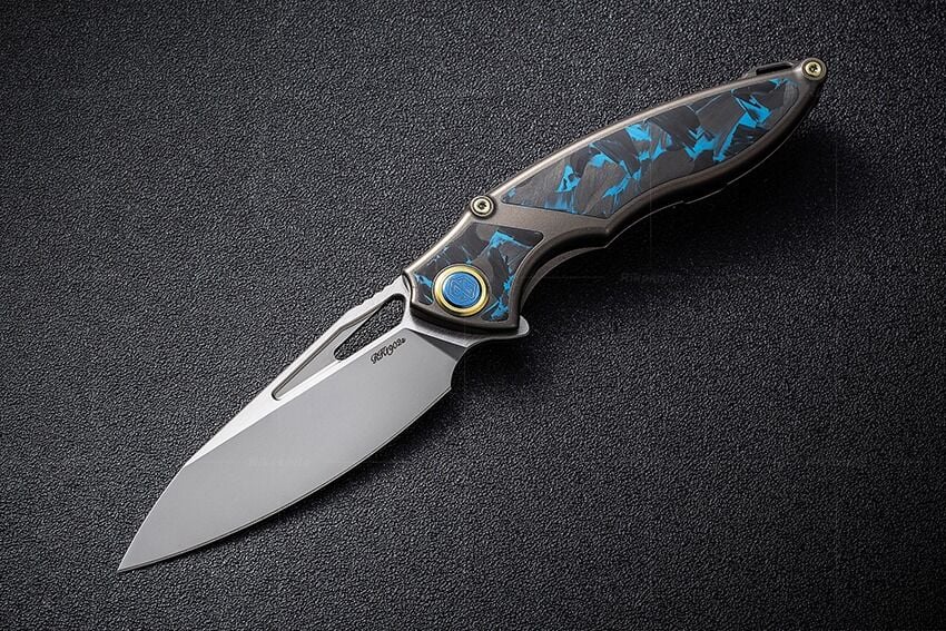 Rike Rk1902s BCF | Mavi Karbon Fiber Kakmalı Sap | Bohler M390 Çelik Çakı | RK-12017-3