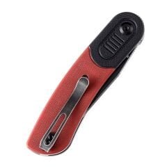 KANSEPT Reverie | Siyah ve Kırmızı G10 Sap | Siyah Taş Yıkama 154CM Çelik Çakı | T2025B6