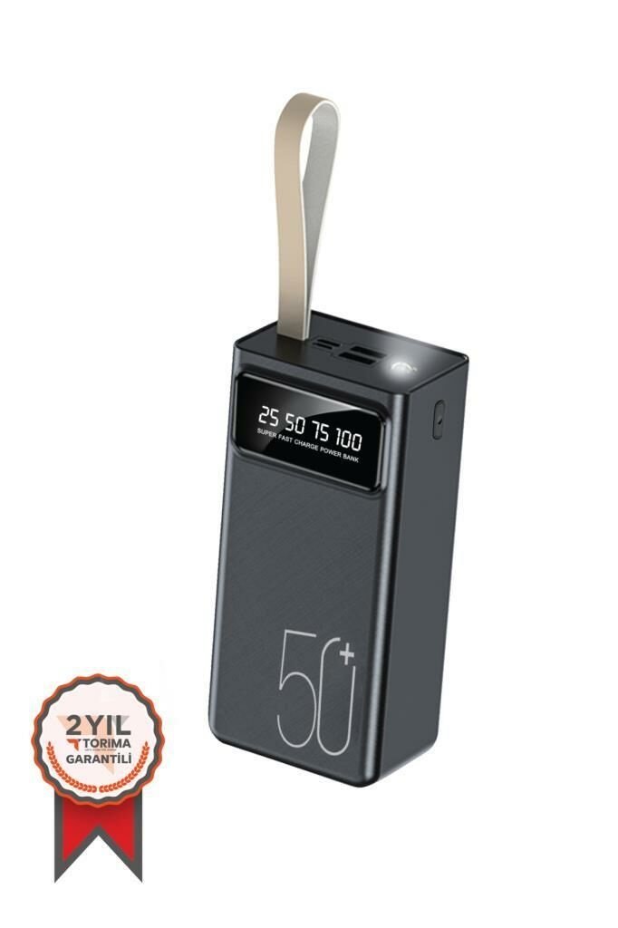 50000 Mah Fenerli 4 Çıkışlı Taşınabilir Dijital Göstergeli Powerbank
