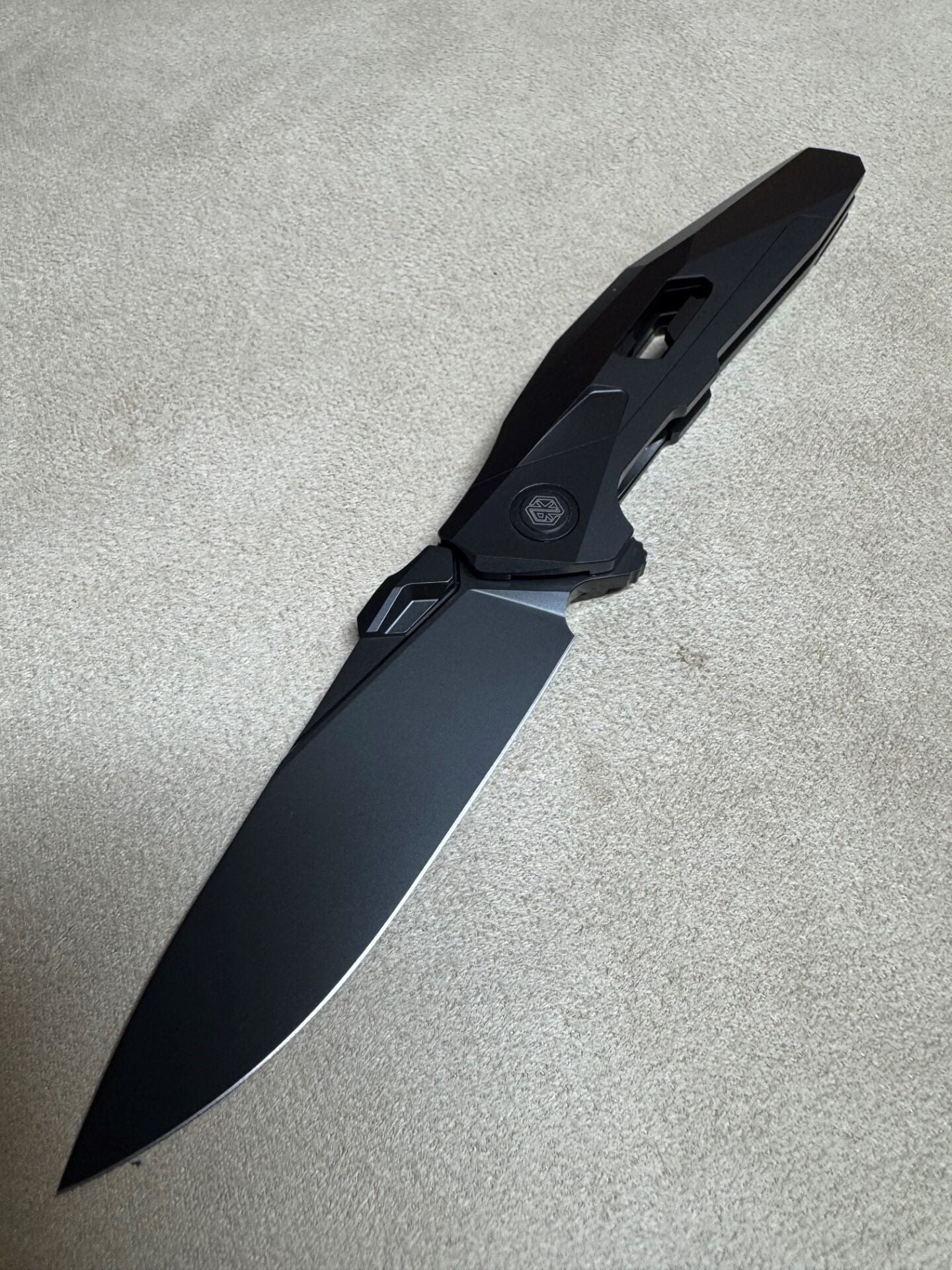 Rike RK Shadow-B- B | Siyah Titanyum Sap | M390 Çelik Çakı | RK-13508-2