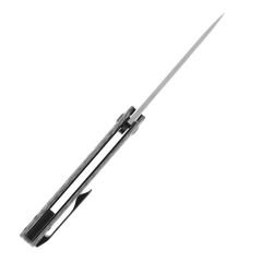 KANSEPT Foosa | Siyah Beyaz Karbon Fiber Sap | Damascus Çelik Çakı | K2020T1
