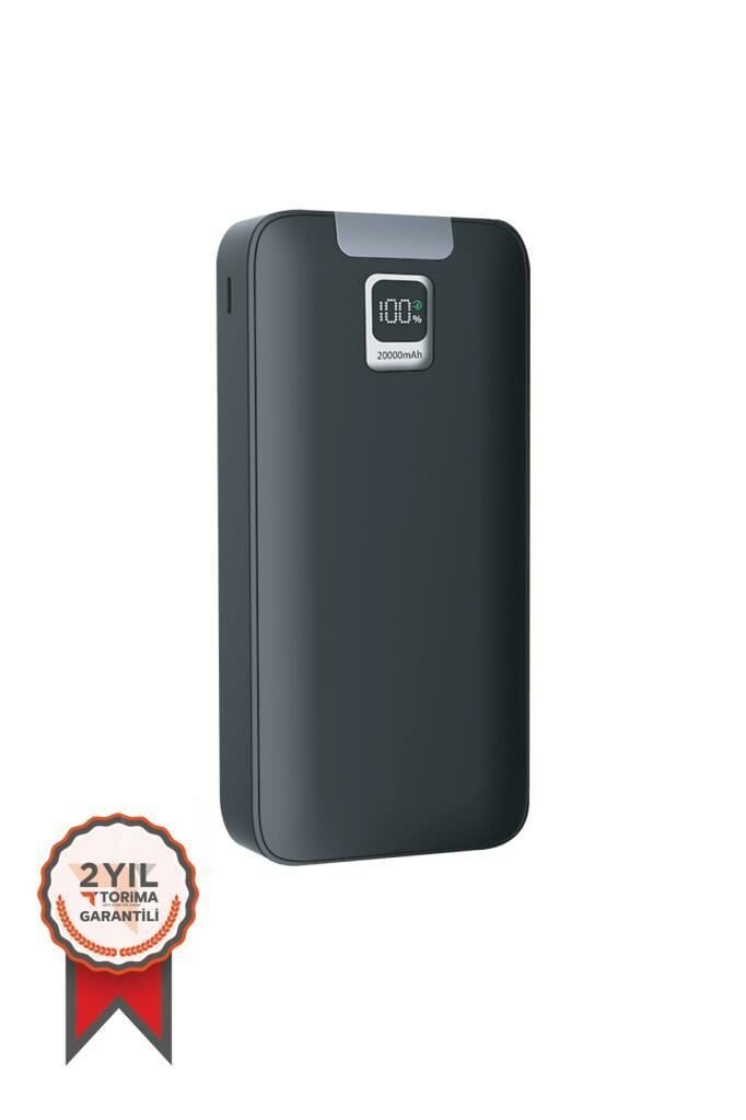 20000 Mah 22.5W Hızlı Şarj Özellikli Dijital Şarj Göstergeli Powerbank - Siyah