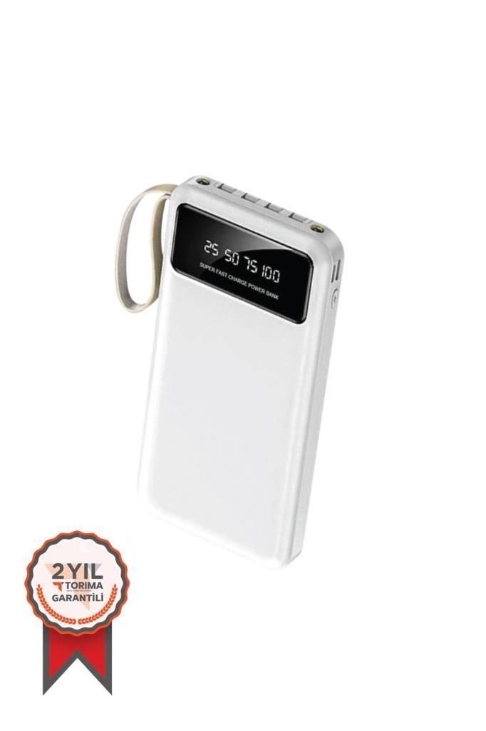 10000 Mah Hızlı Şarj Özellikli 4 Çıkışlı Powerbank - Beyaz