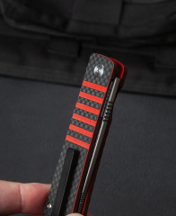 BESTECH TITAN BL05B Karbon Fiber ve G10 Saplı Ara Katman Damascus Çakı