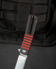 BESTECH Titan | Karbon Fiber + G10 Sap | Damascus Çelik Çakı | BL05B