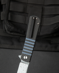 BESTECH TITAN BL05A Karbon Fiber ve G10 Saplı Ara Katman Damascus Çakı