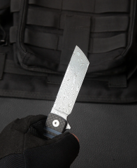 BESTECH TITAN BL05A Karbon Fiber ve G10 Saplı Ara Katman Damascus Çakı