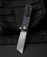 BESTECH TITAN BL05A Karbon Fiber ve G10 Saplı Ara Katman Damascus Çakı