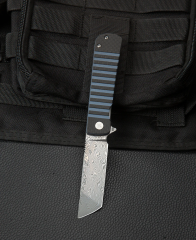 BESTECH Titan | Karbon Fiber + G10 Sap | Damascus Çelik Çakı | BL05A
