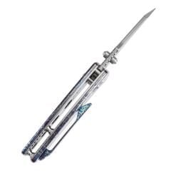 KANSEPT Little Main Street | Çapraz Kilitli | Titanyum, Yıldırım Çarpması Görünümlü Sap | Damascus Çelik Çakı | K2015V1