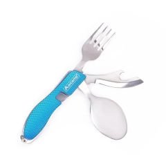 Kamp Çatal Kaşık Bıçak Seti Mavi
