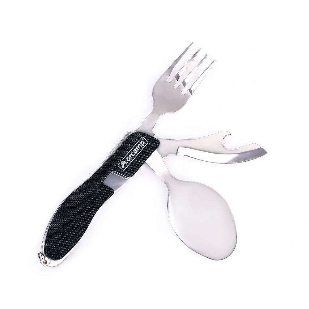 Kamp Çatal Kaşık Bıçak Seti Siyah