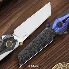 Kizer Staff | Titanyum ve Karbon Fiber Sap | S45VN Çelik Çakı | Ki3795A2