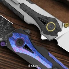 Kizer Staff | Titanyum ve Karbon Fiber Sap | S45VN Çelik Çakı | Ki3795A2