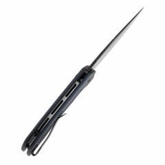 Tenable Entity | Düğme Kilitli | Mavi Alüminyum Sap | Siyah Kaplama 14C28N Çelik Çakı | B1036F5