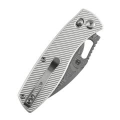 Tenable Heron | Çapraz Kilitli | Kumlanmış Alüminyum Sap | Su Dalgalı Damascus Çelik Çakı | B2124V3