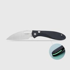Kizer Masu | GID Green G10 + Richlite (Blue Canyon) Sap | 14C28N Çelik Çakı | V3697A1