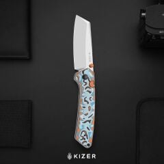 Kizer Madrac | Girdap Desenli Mikarta Sap | 14C28N Çelik Çakı | V3693BSA2