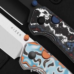 Kizer Madrac | Girdap Desenli Mikarta Sap | 14C28N Çelik Çakı | V3693BSA2