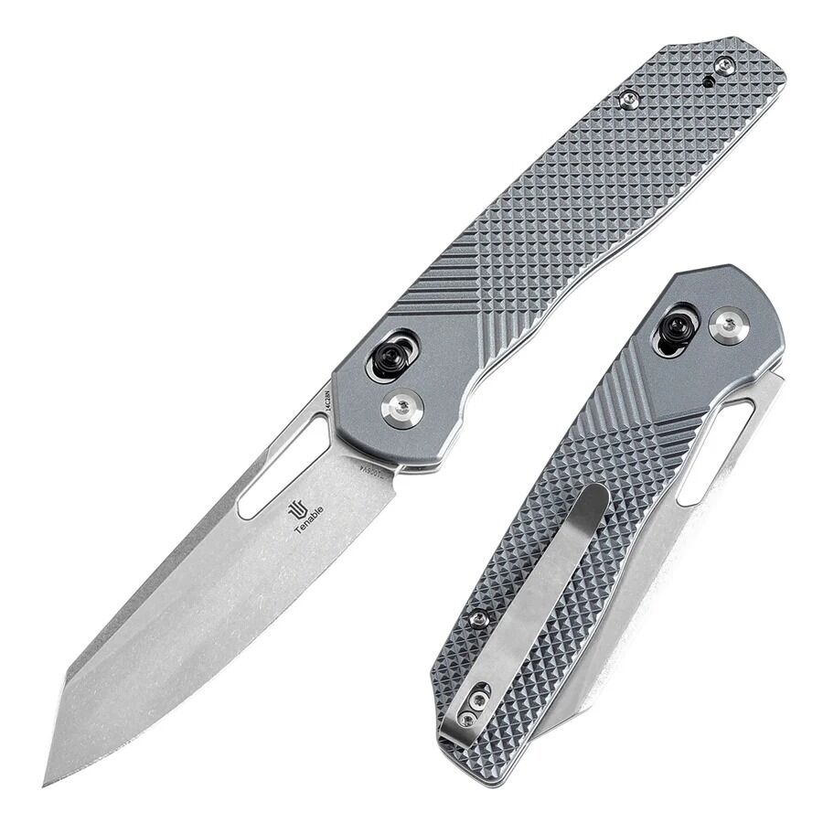 Tenable Shard | Gri Alüminyum Sap | Taşlanmış 14C28N Çelik Çakı | T1006V4