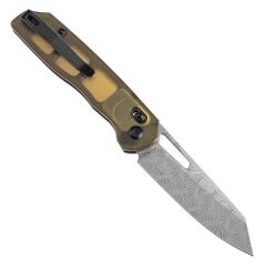 Tenable Shard | Amber PEI ( Ultem ) Sap | Damascus Çelik Çakı | T1006V7