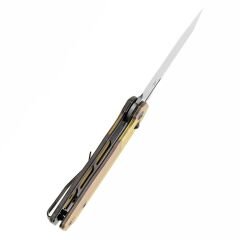 Tenable Shard | Amber PEI ( Ultem ) Sap | Damascus Çelik Çakı | T1006V7
