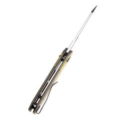 Tenable Shard | Amber PEI ( Ultem ) Sap | Damascus Çelik Çakı | T1006V7