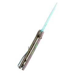 Tenable Shard | Mor Ölümsüz Baskılı Yeşim G10 Sap |  Mavi Kaplamalı 14C28N Çelik Çakı | T1006V9