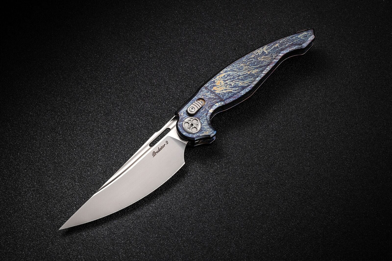 Rike Rk Predatör 2-FB | Alevli Mavi Titanyum İntegral Sap | Bohler M390 Çelik Çakı | RK-14315-1