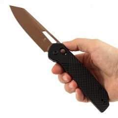 Tenable Shard | Siyah Alüminyum Sap | Gül Altın 14C28N Çelik Çakı | T1006V10