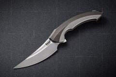 Rike RK Lamella-DG/P | Koyu Gri/Düz Titanyum Sap | M390 Çelik Çakı | RK-13108-1