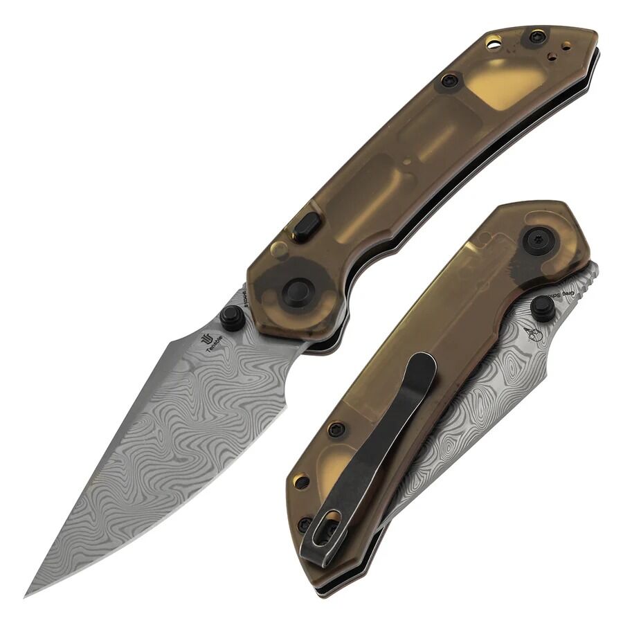 Tenable Fenrir | Amber PEI ( Ultem ) Sap | Damascus Çelik Çakı | B1034H6