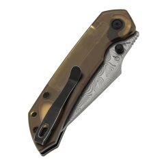 Tenable Fenrir | Üstten Kilitli | Amber PEI ( Ultem ) Sap | Damascus Çelik Çakı | B1034H6