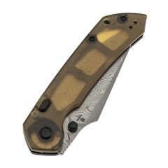 Tenable Fenrir | Üstten Kilitli | Amber PEI ( Ultem ) Sap | Damascus Çelik Çakı | B1034H6