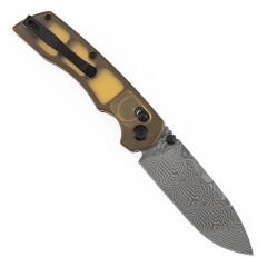 Tenable Kryo | Amber PEI/Ultem Sap | Damascus Çelik Çakı | T1001V10