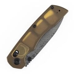 Tenable Kryo | Çapraz Kilitli | Amber PEI/Ultem Sap | Damascus Çelik Çakı | T1001V10