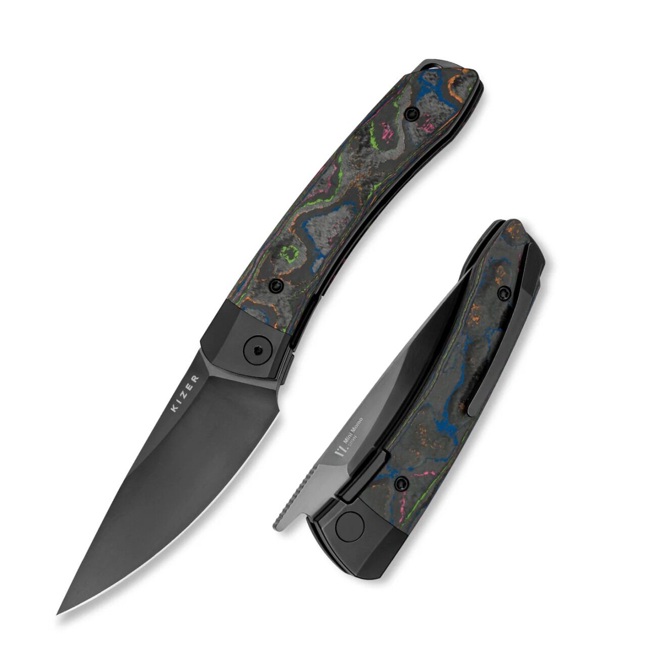 Kizer Mini Momo | Liner Lock | Titanium 80s Camo CF | Ki3663A2