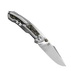 Kizer Feweed |  Titanyum + Gold Camo Karbon Sap | Z-Wear PM Çelik Çakı | Ki3694A4