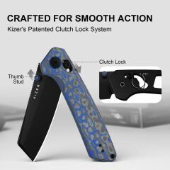 Kizer Madrac | Girdap Desenli Mikarta Sap | Nitro-V Çelik Çakı | V3693A4