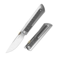 Kizer Quoll | S45VN | Titanium & Rainbow Damascus | Satin Brushed | KizerB™ 3733A1