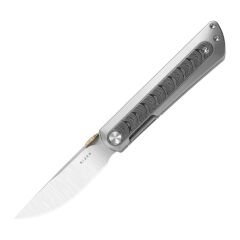 Kizer Quoll | S45VN | Titanium & Rainbow Damascus | Satin Brushed | KizerB™ 3733A1