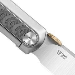 Kizer Quoll | S45VN | Titanium & Rainbow Damascus | Satin Brushed | KizerB™ 3733A1