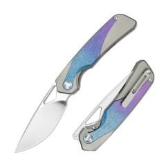 Kizer Topsail | S45VN | Titanium & Crystallized Titanium | Front Flipper | KizerB™ 3735A1