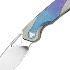 Kizer Topsail | S45VN | Titanium & Crystallized Titanium | Front Flipper | KizerB™ 3735A1