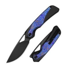 Kizer Topsail | S45VN | Titanium & Timascus | Matte DLC Ultra | Front Flipper | KizerB™ 3735A2