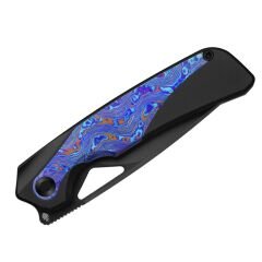 Kizer Topsail | S45VN | Titanium & Timascus | Matte DLC Ultra | Front Flipper | KizerB™ 3735A2