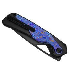Kizer Topsail | S45VN | Titanium & Timascus | Matte DLC Ultra | Front Flipper | KizerB™ 3735A2