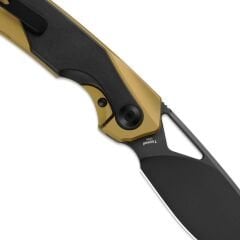Kizer Topsail | M390 | Titanium + Stark Black Zirconium | Matte DLC Ultra | Front Flipper | KizerB™ 3735A3