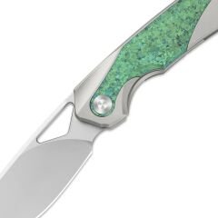 Kizer Topsail | M390 | Titanium & Crystallized Titanium | Front Flipper | KizerB™ 3735A4